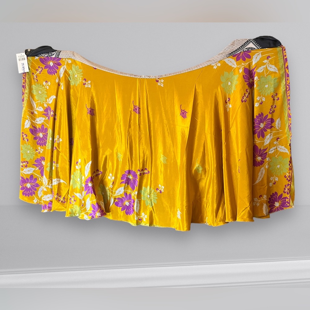 Darn Good Yarn Reg TeaLength reversible 2 layer sari wrap skirt. - Picture 5 of 9